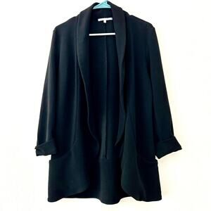 Lemon tart open front cardigan pockets cuffed sleeve minimalist normcore L